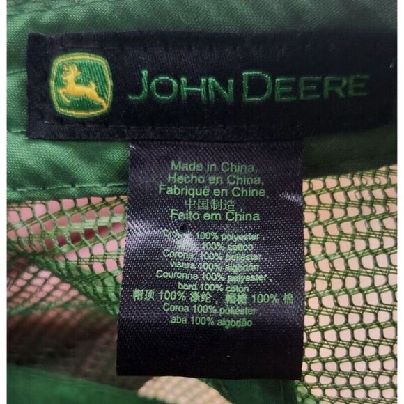 John Deere Mesh Hat Cap Snapback Green Logo Farmer Tractor Outdoors Farm Ranch - Picture 10 of 10